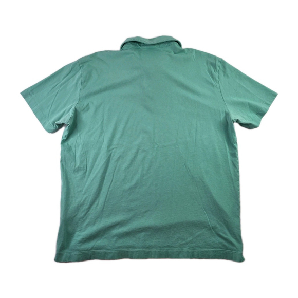 Patagonia Polo Fitz Roy Short Sleeve Organic Cotton Trout Teal Mens L - Picture 2 of 5